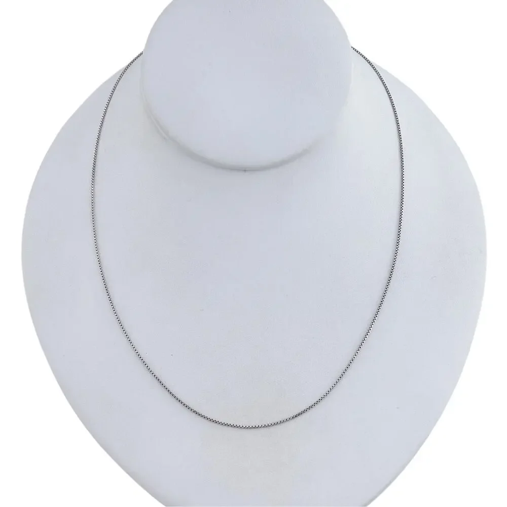 Vintage Italy Sterling Silver 925 Box Chain Necklace 18